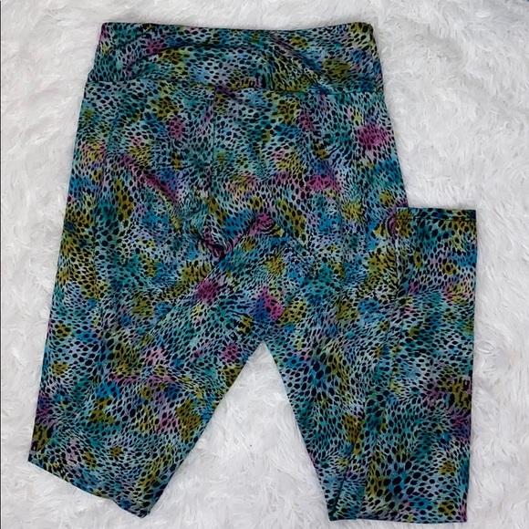 Onzie multicolored leopard print leggings M/L - Picture 5 of 5
